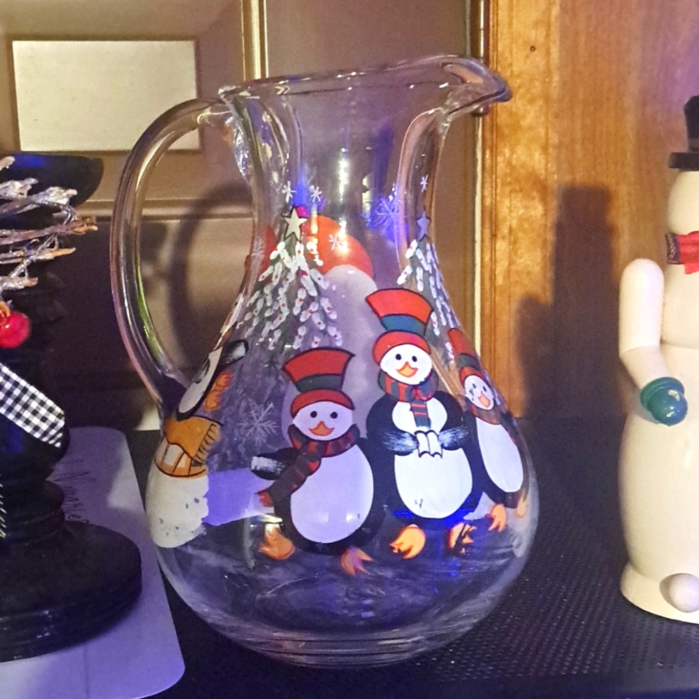 Holiday Glass Pitcher